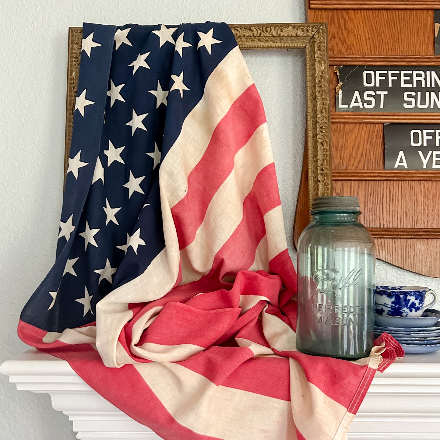 Vintage Weathered American Flag