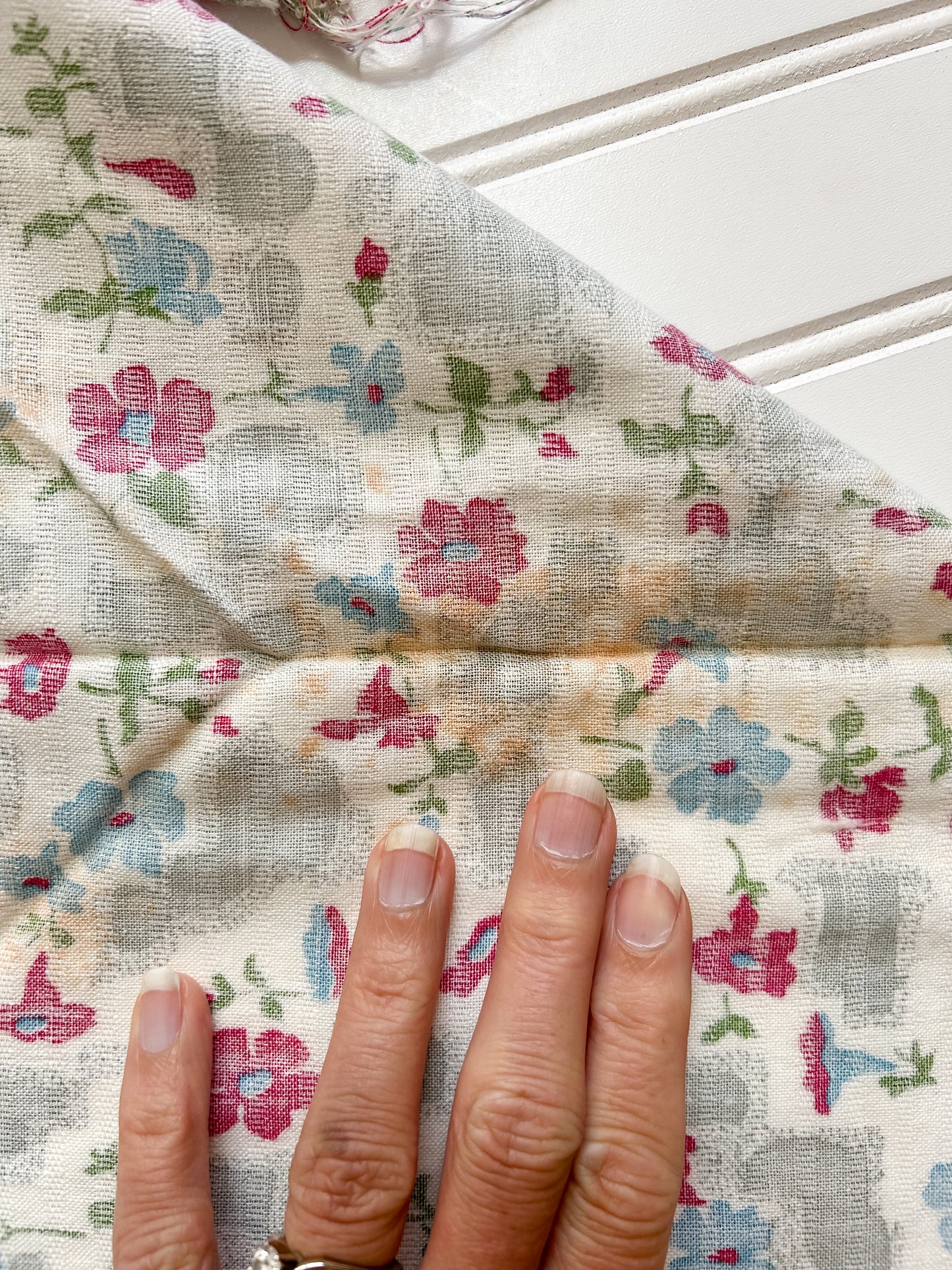 Single Geometric and Floral Print Feed Sack