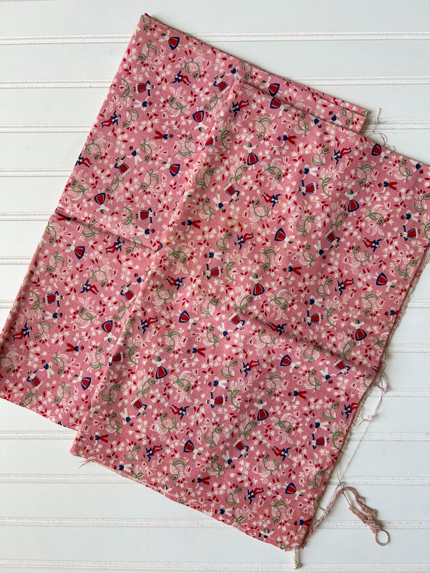 Pair 2 Pink Novelty Vintage Feed Sacks