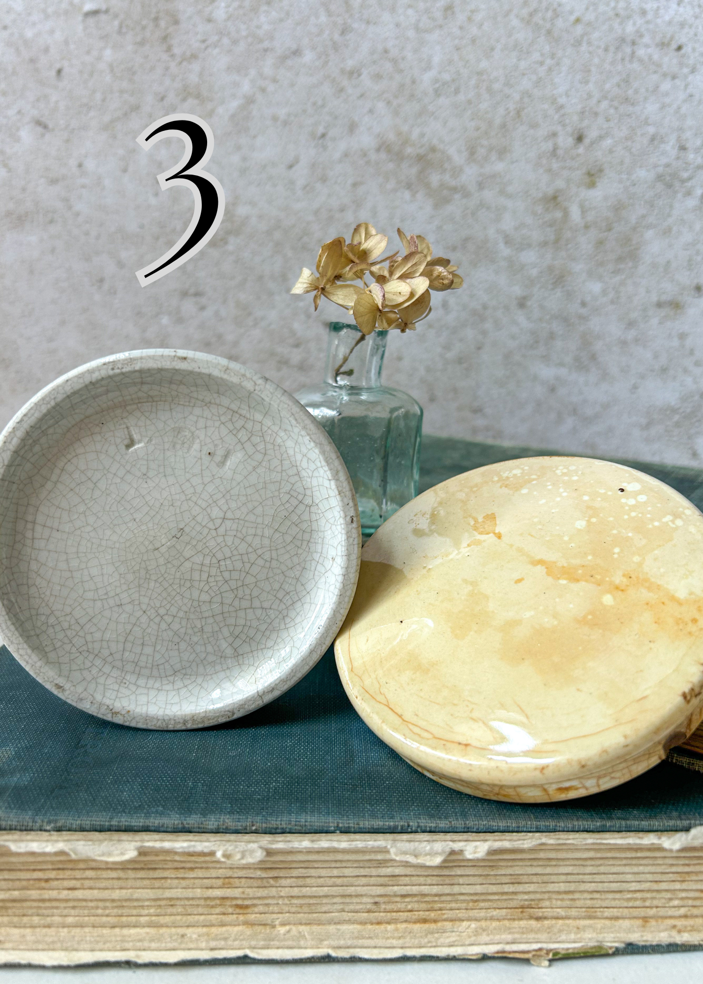 Antique English Ironstone Pots with Lids