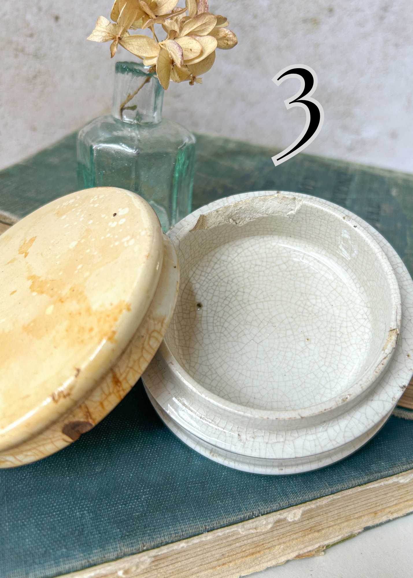 Antique English Ironstone Pots with Lids