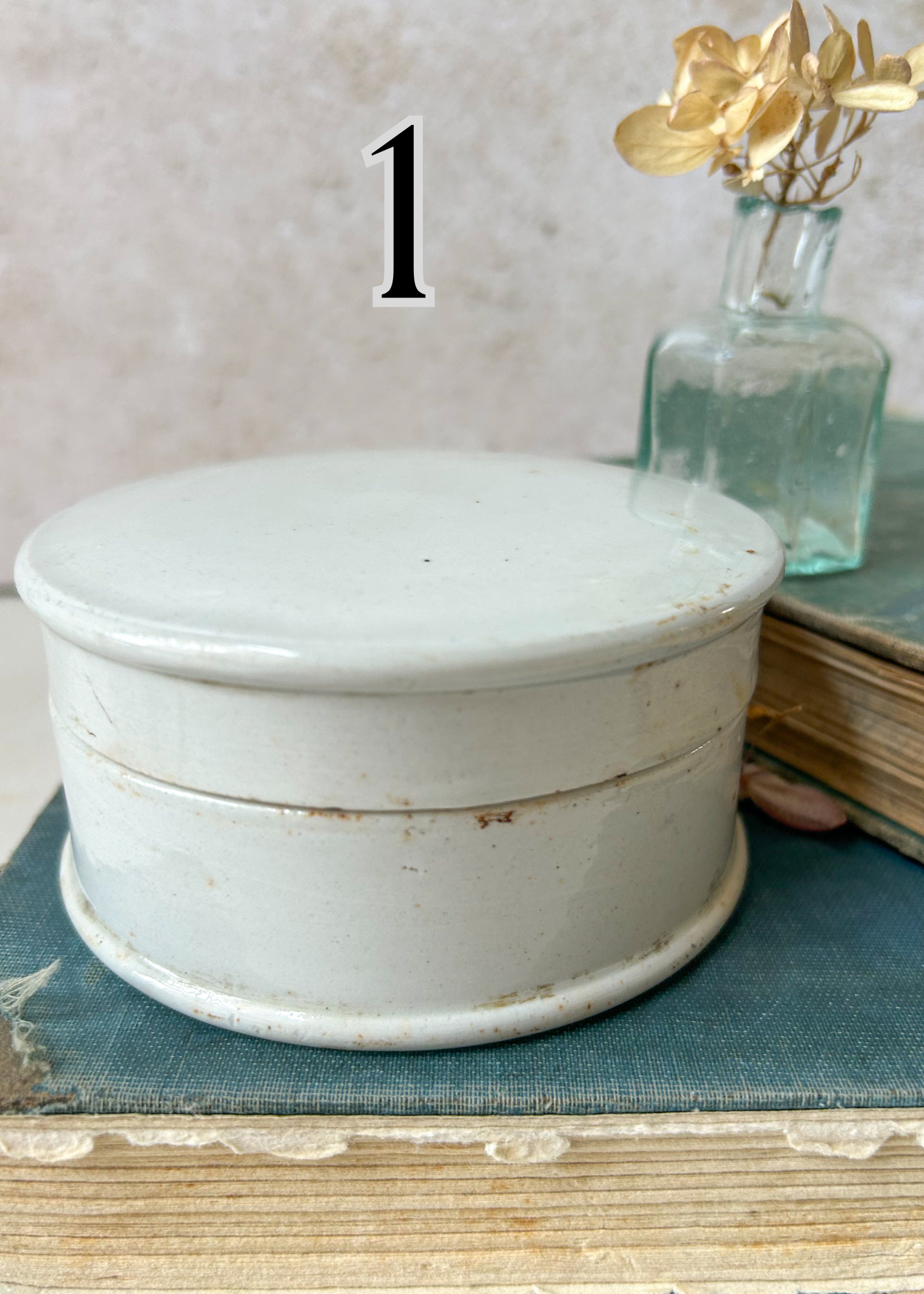 Antique English Ironstone Pots with Lids