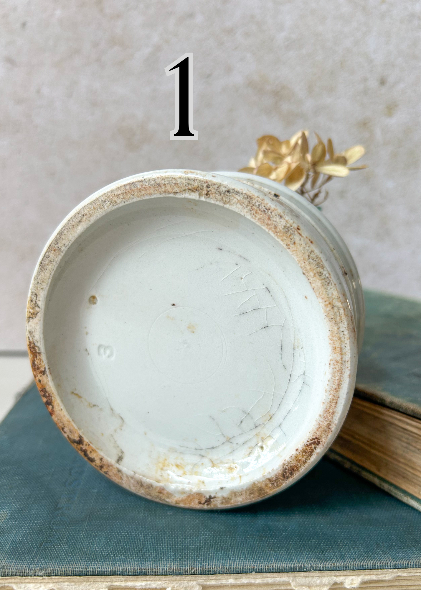 Antique English Ironstone Pots with Lids