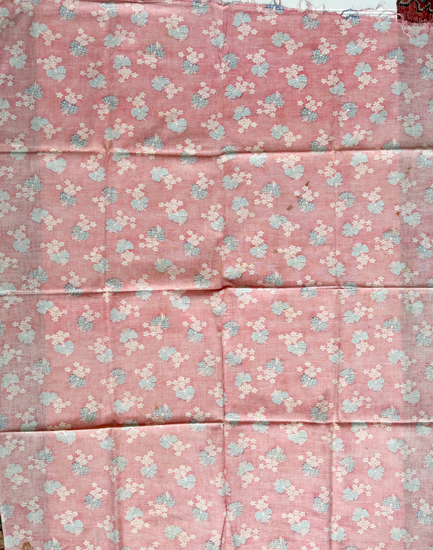 Single Pink Bows Vintage Feed Sack