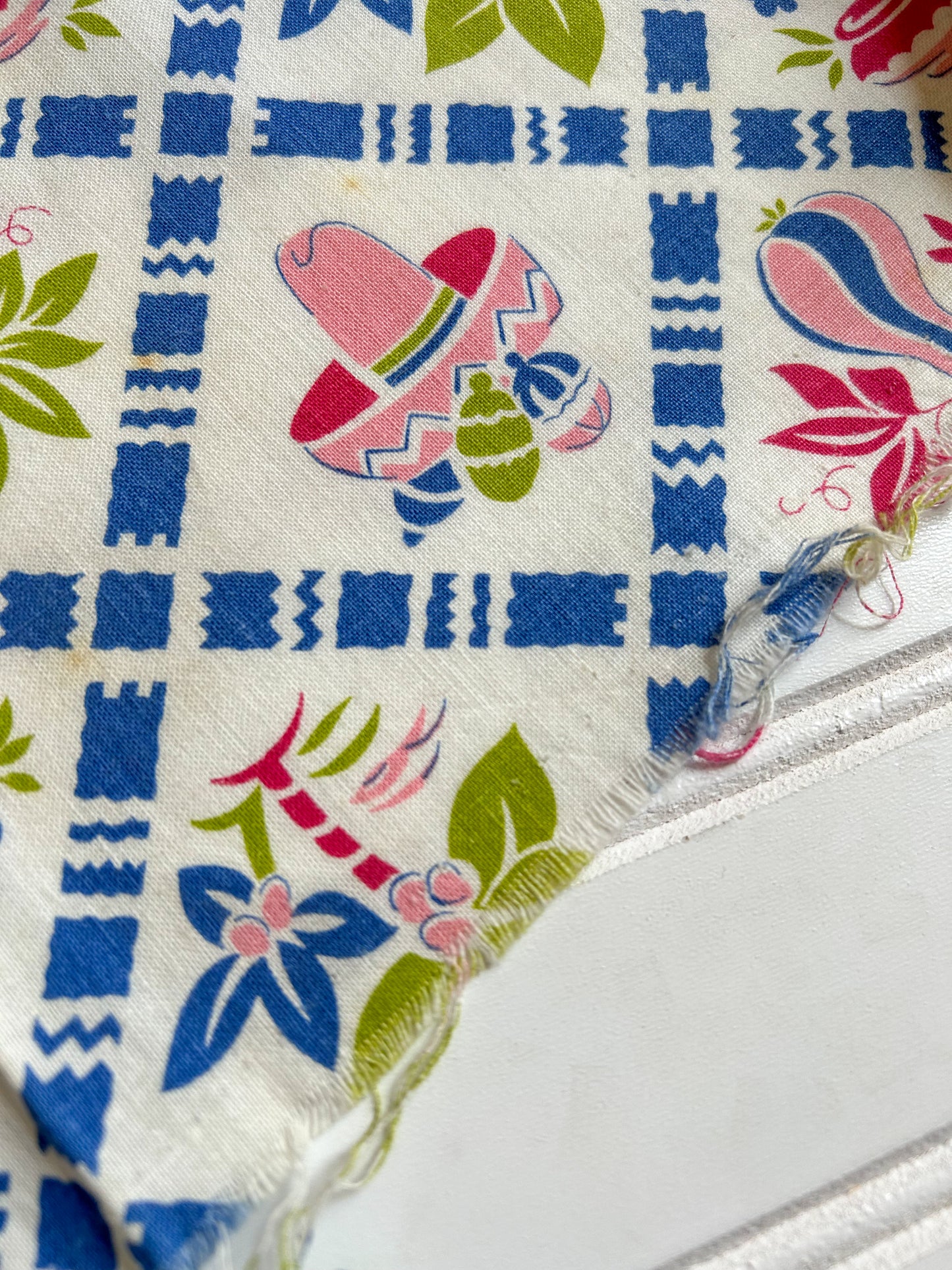 Pair 2 Tropical Novelty Vintage Feed Sacks
