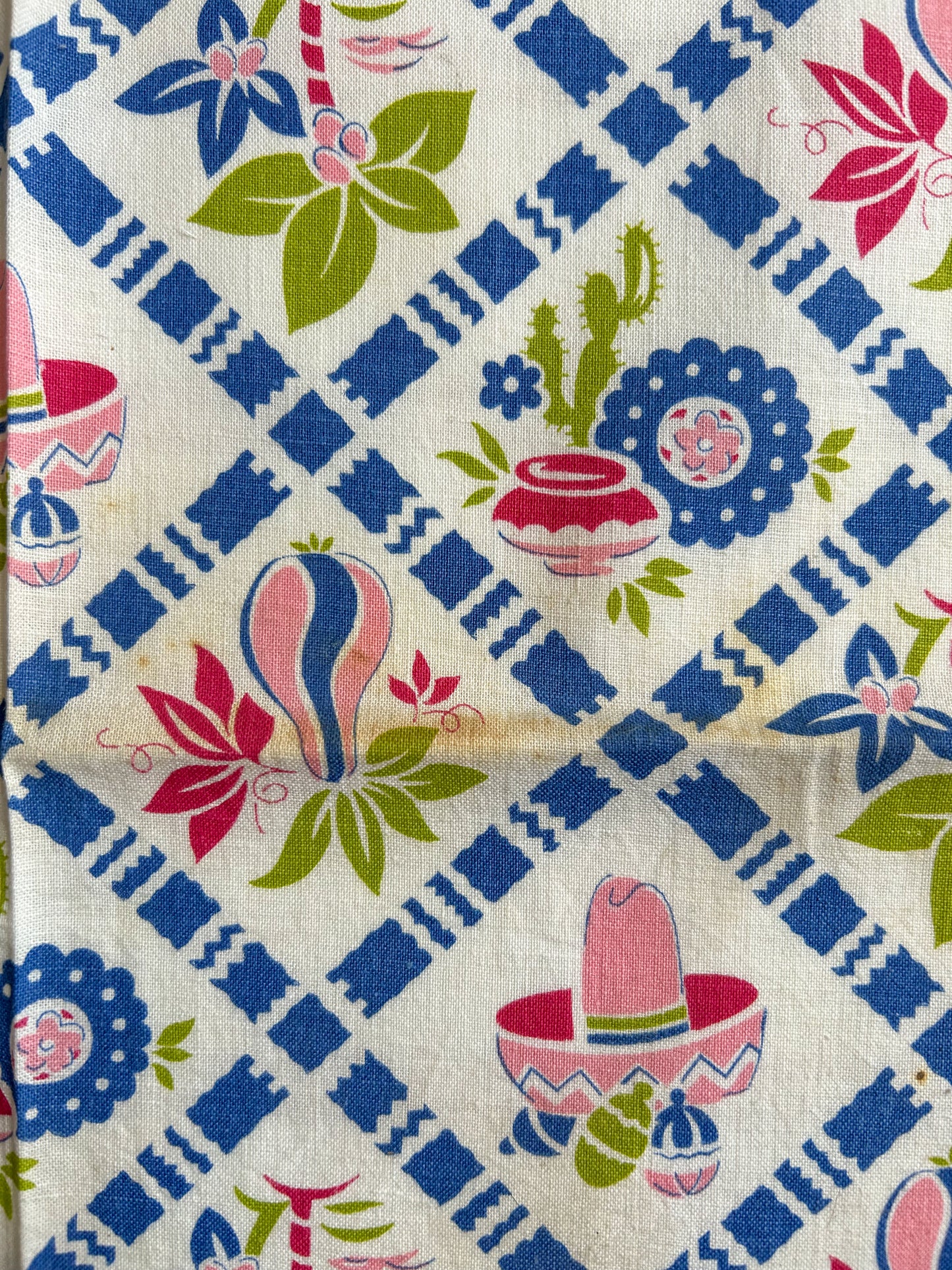 Pair 2 Tropical Novelty Vintage Feed Sacks