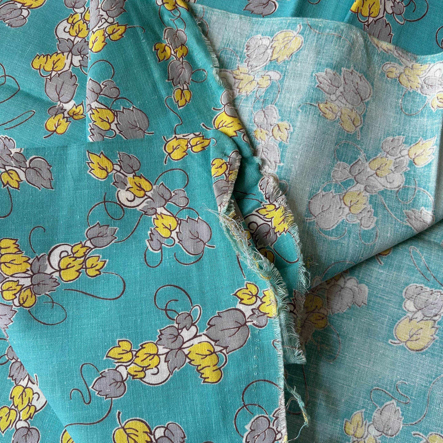 Single Teal Blue Vintage Feed Sack