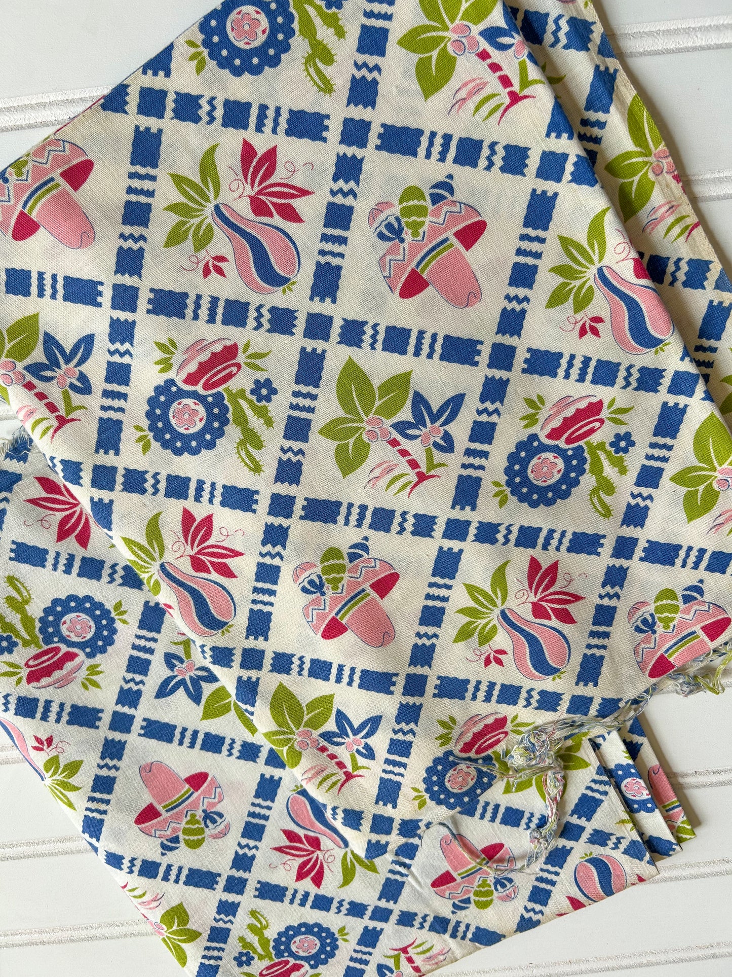 Pair 2 Tropical Novelty Vintage Feed Sacks