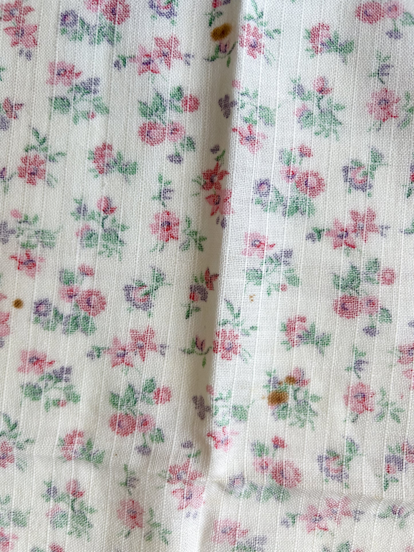 Single White Floral Vintage Feed Sack