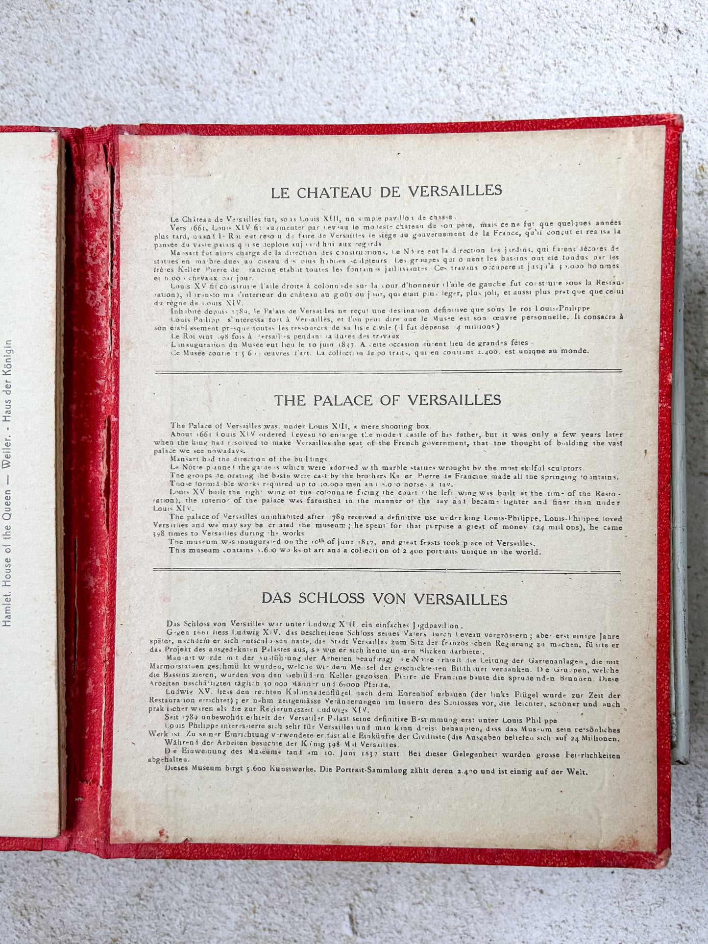 Antique French Palace of Versaille Souvenir Book