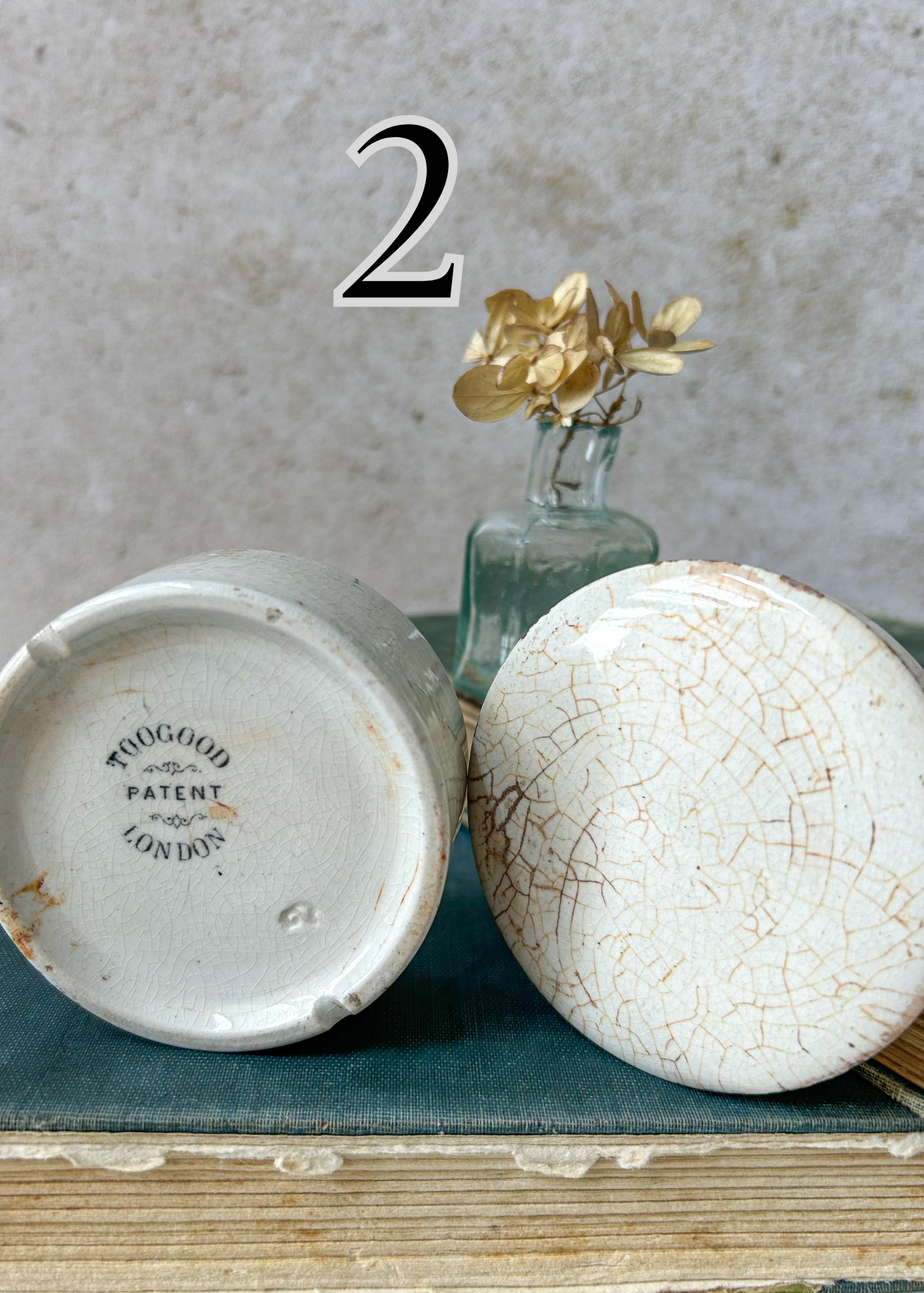 Antique English Ironstone Pots with Lids