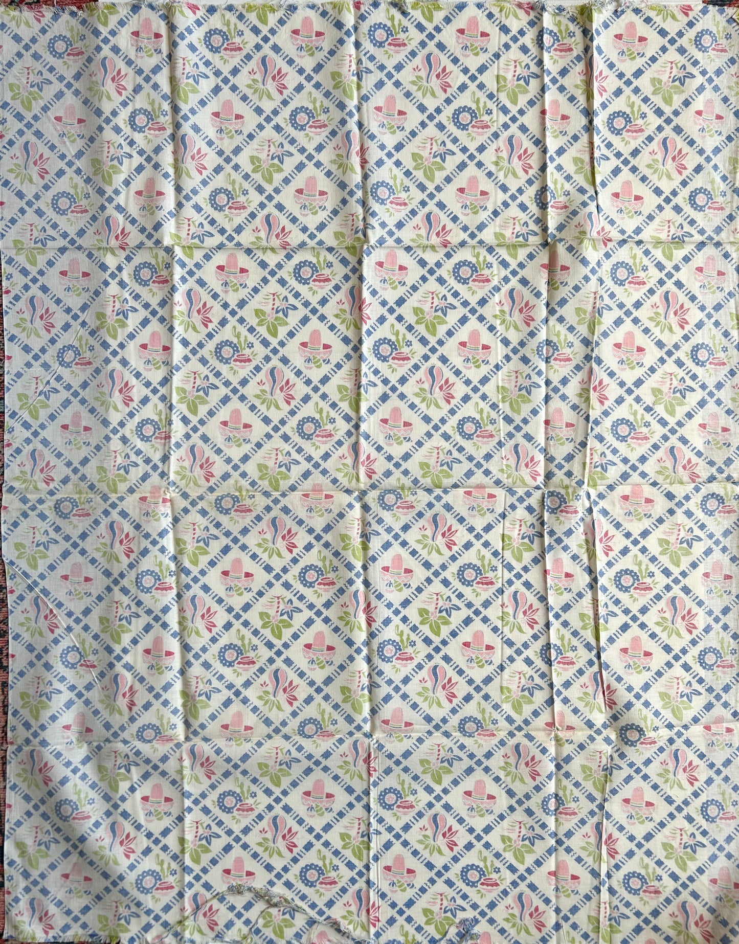 Pair 2 Tropical Novelty Vintage Feed Sacks