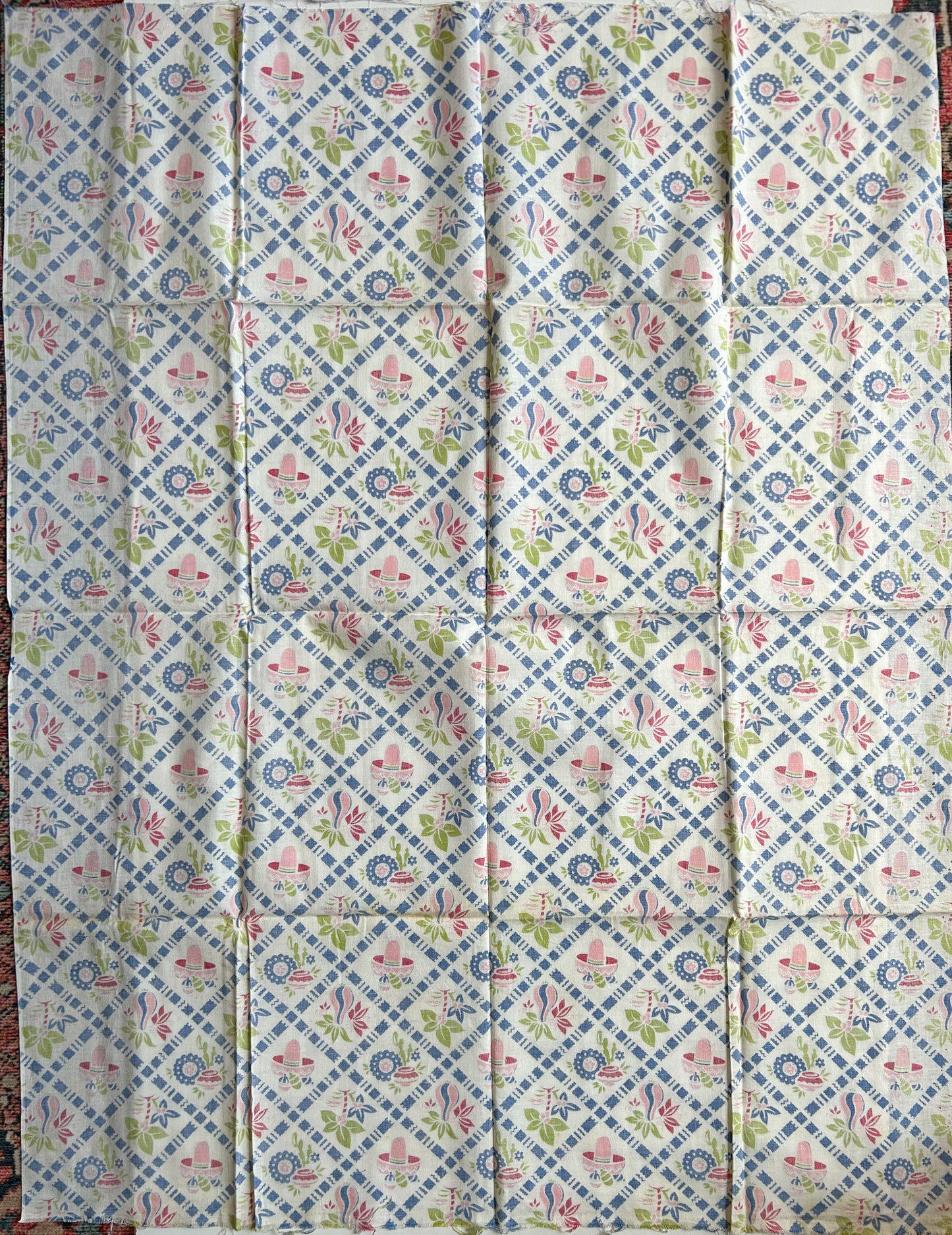 Pair 2 Tropical Novelty Vintage Feed Sacks