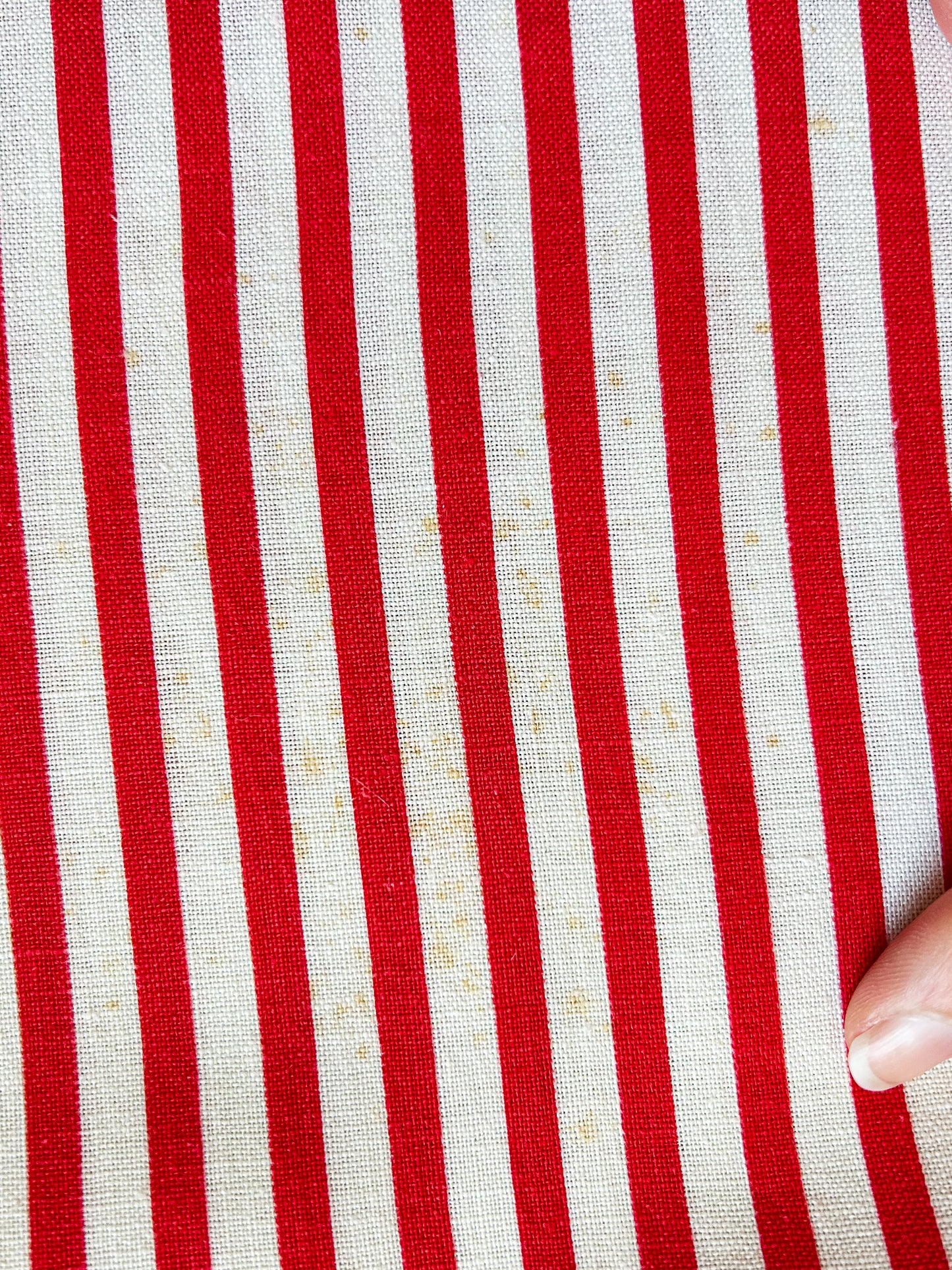 Pair Red Stripe Vintage Feed Sacks