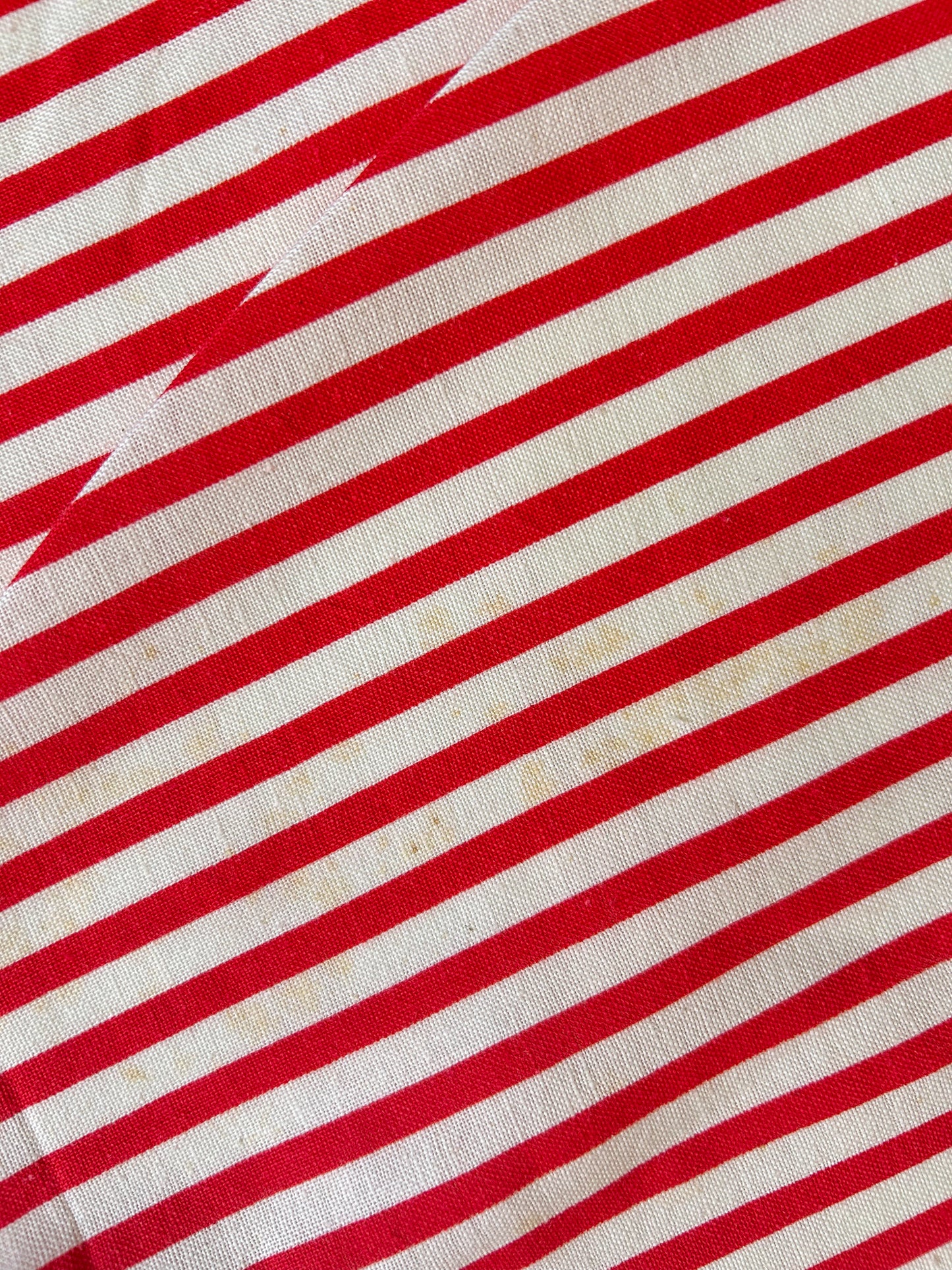 Pair Red Stripe Vintage Feed Sacks