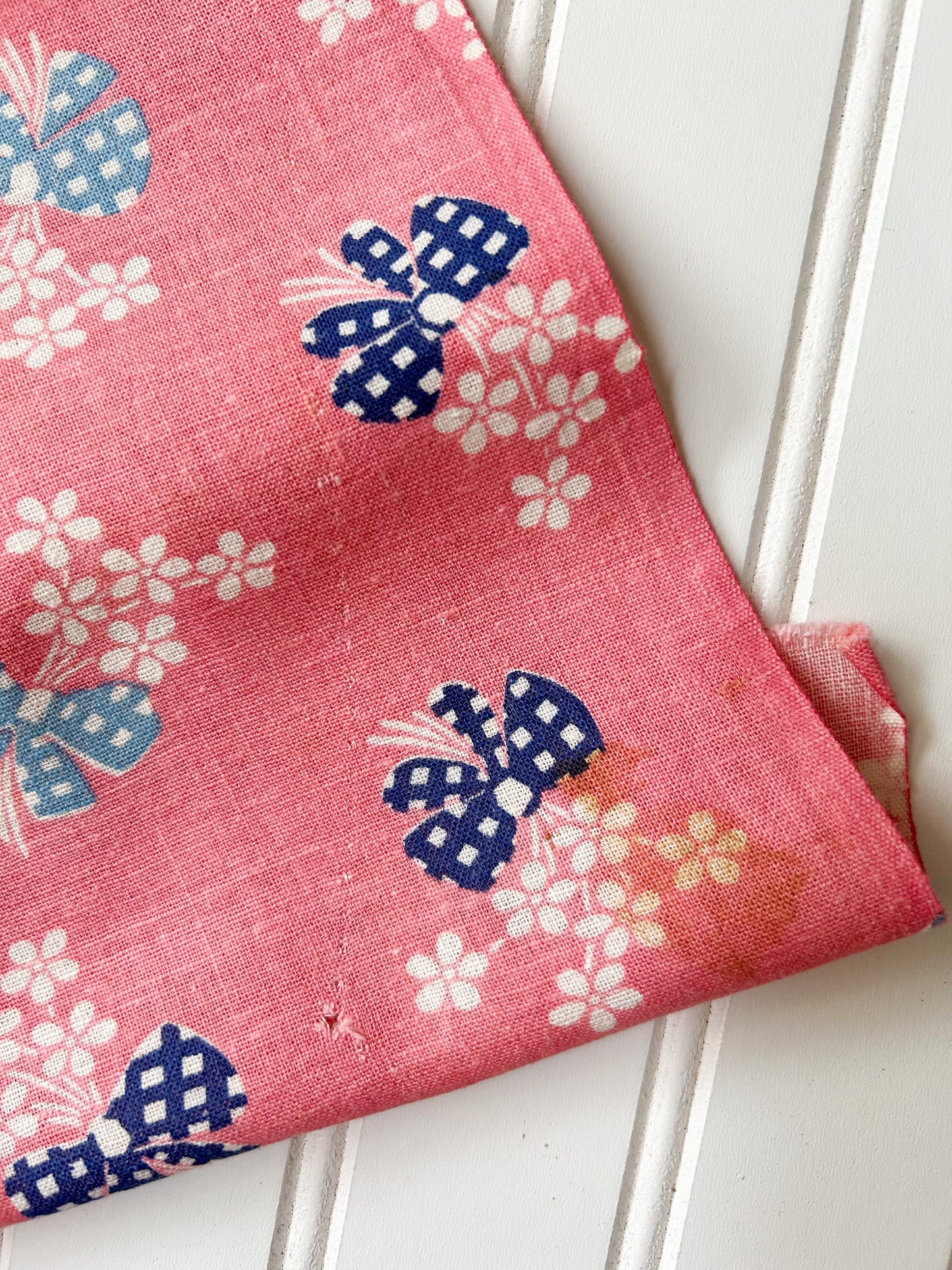 Single Pink Bows Vintage Feed Sack