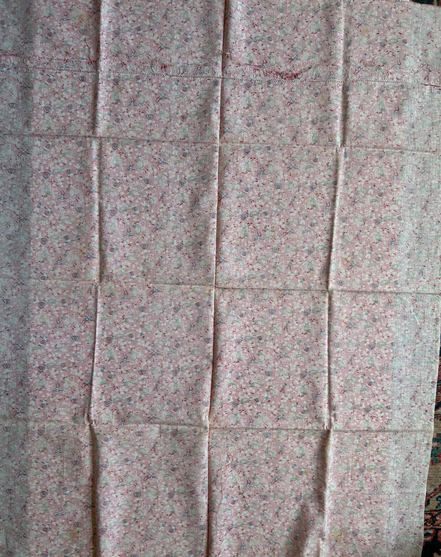 Pair 2 Pink Novelty Vintage Feed Sacks