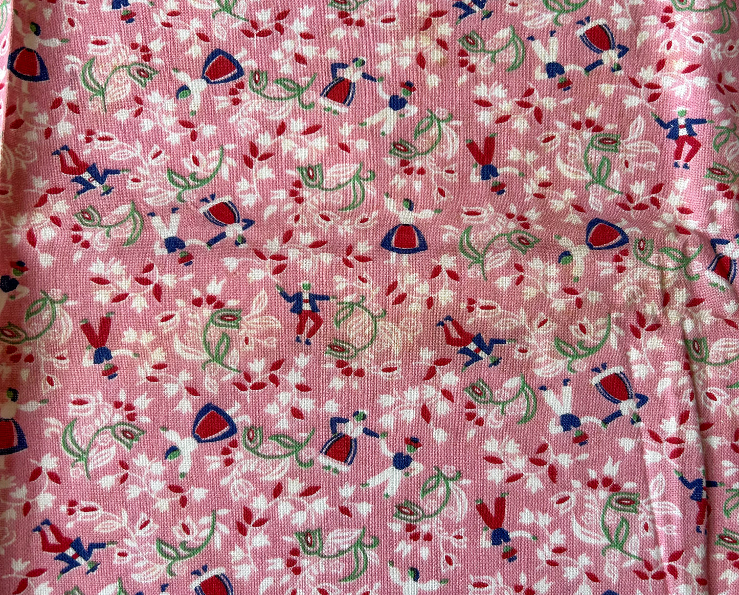 Pair 2 Pink Novelty Vintage Feed Sacks