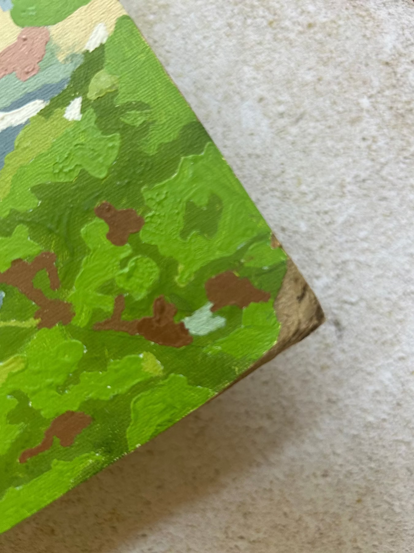 Vintage Paint by Number Mountain Scene