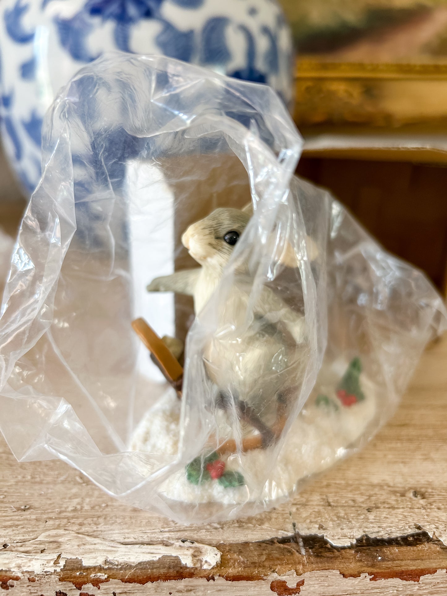 Charming Tails Figurine "Binkey's Snow Shoeing"