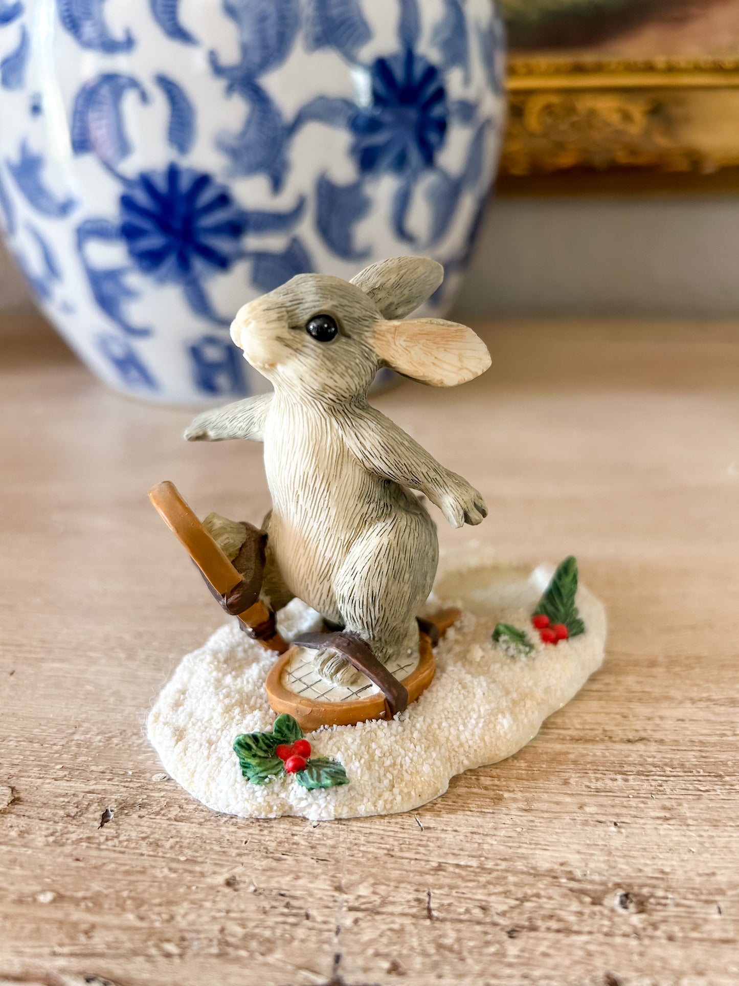 Charming Tails Figurine "Binkey's Snow Shoeing"