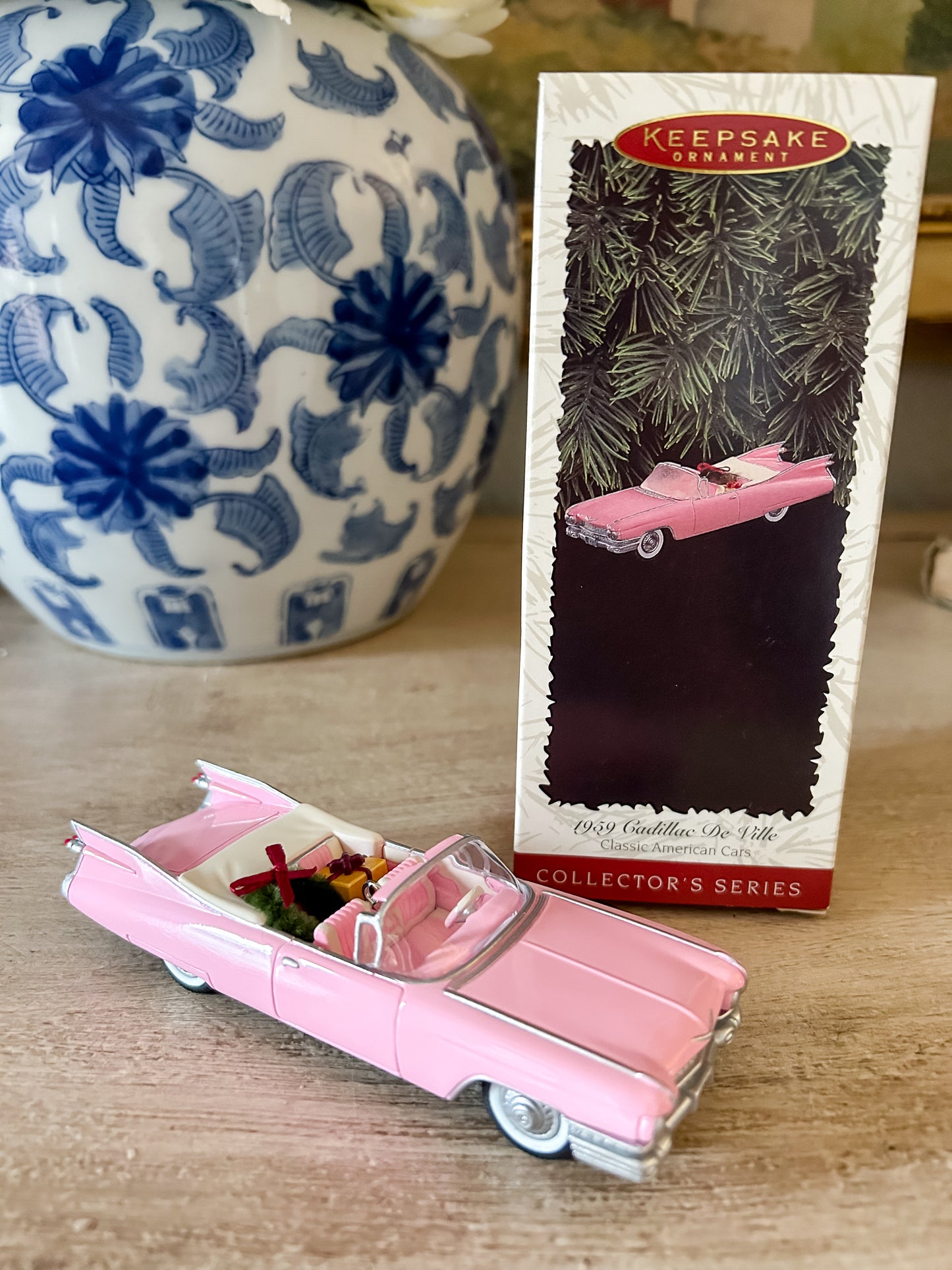 1996 Classic Car Pink Cadillac Hallmark Ornament