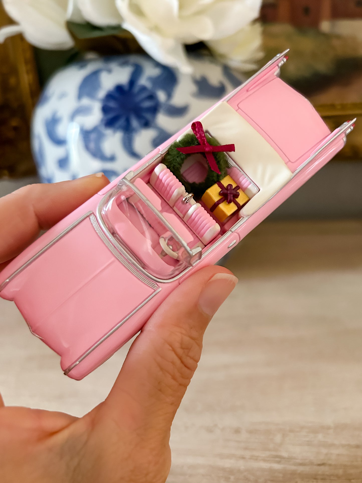 1996 Classic Car Pink Cadillac Hallmark Ornament