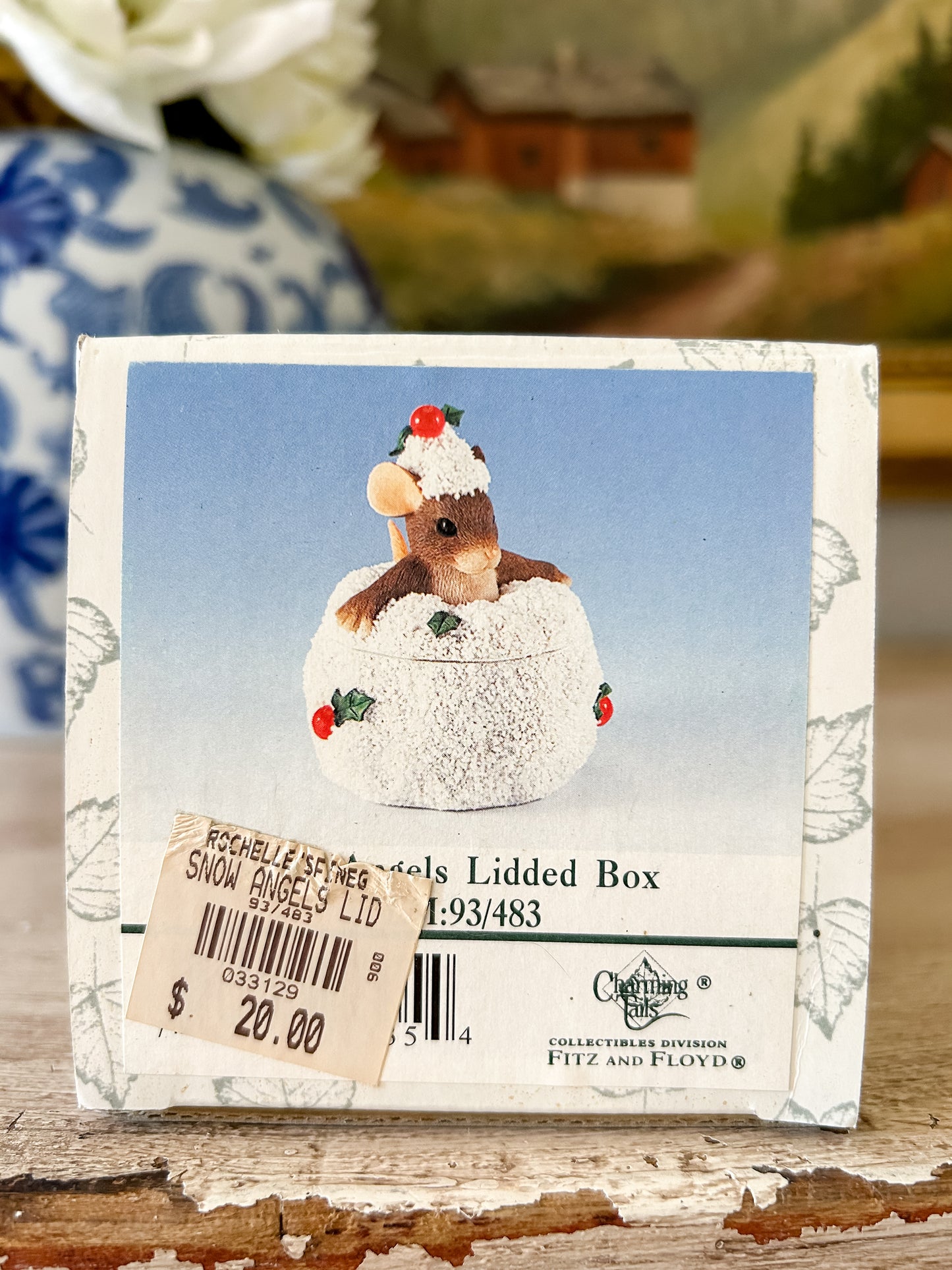 Charming Tails "Snow Angels" Lidded Trinket Box