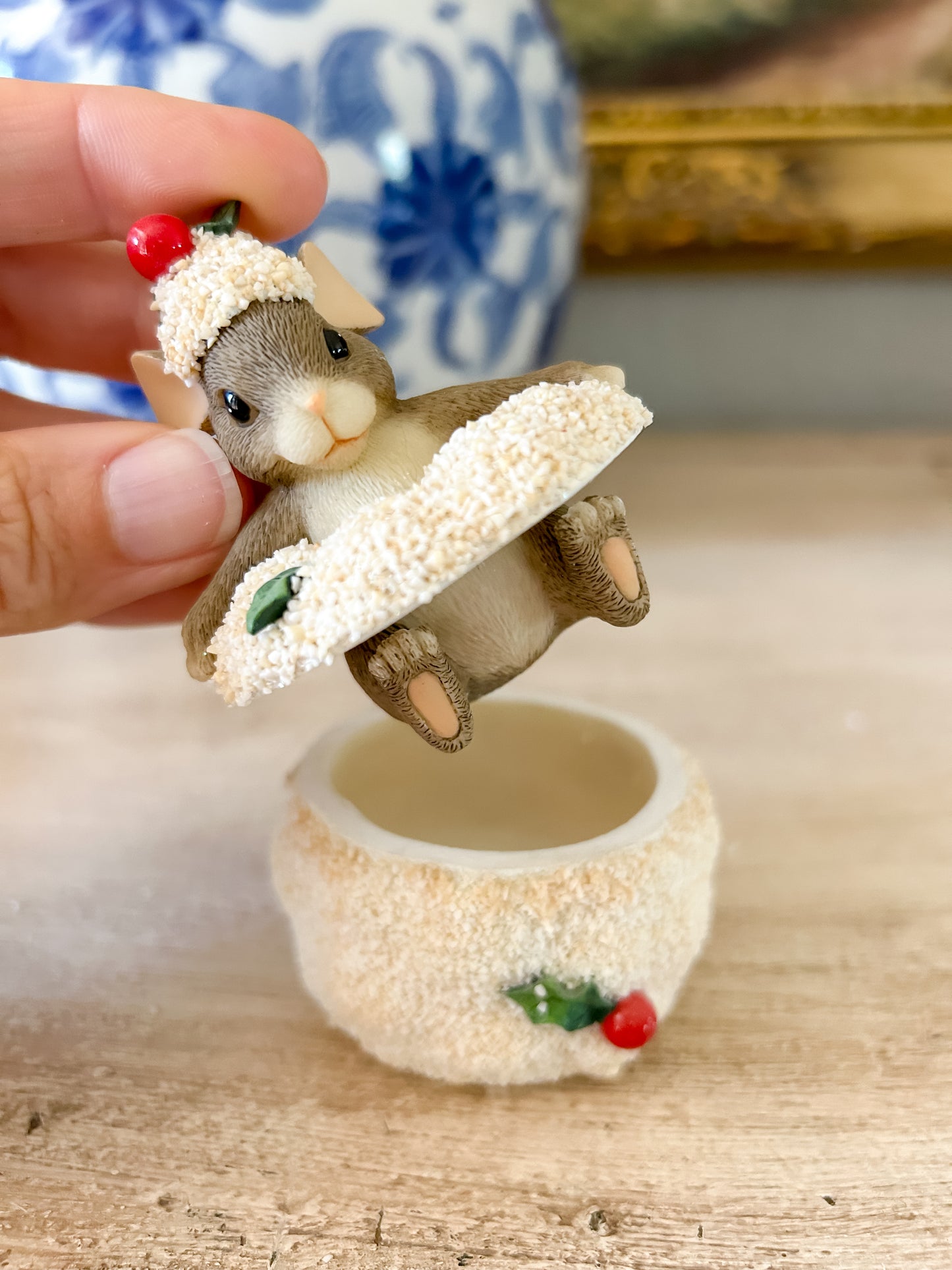 Charming Tails "Snow Angels" Lidded Trinket Box