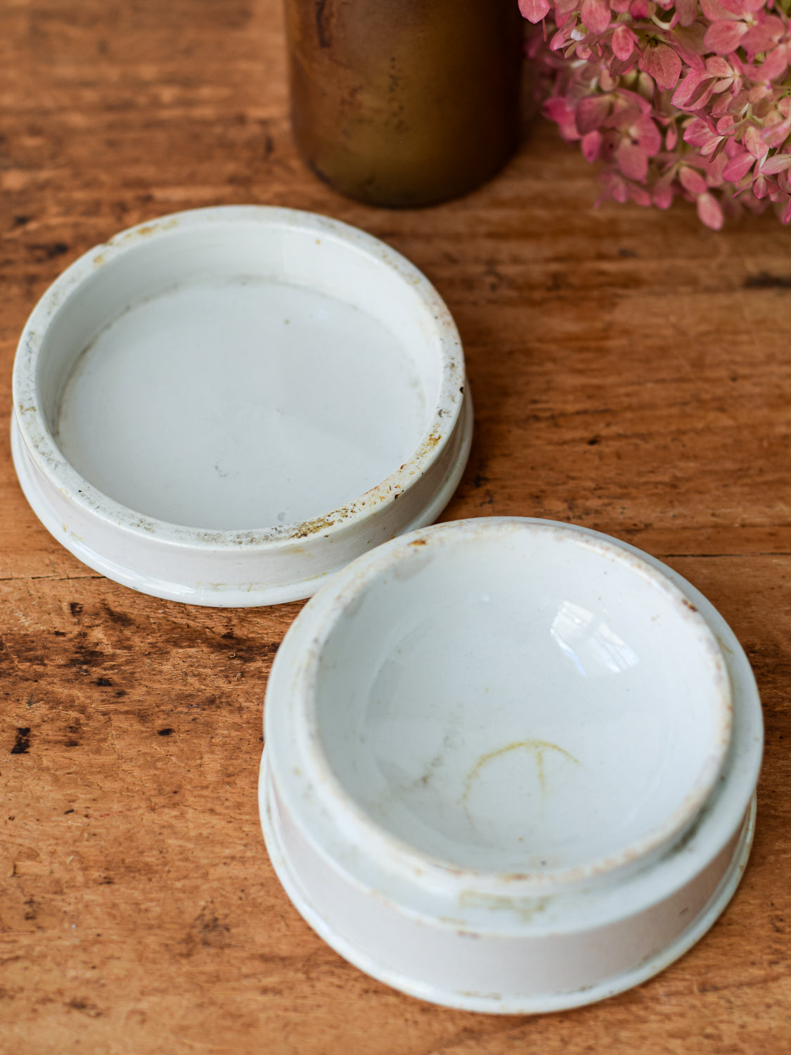 Antique English Ironstone Pots with Lids