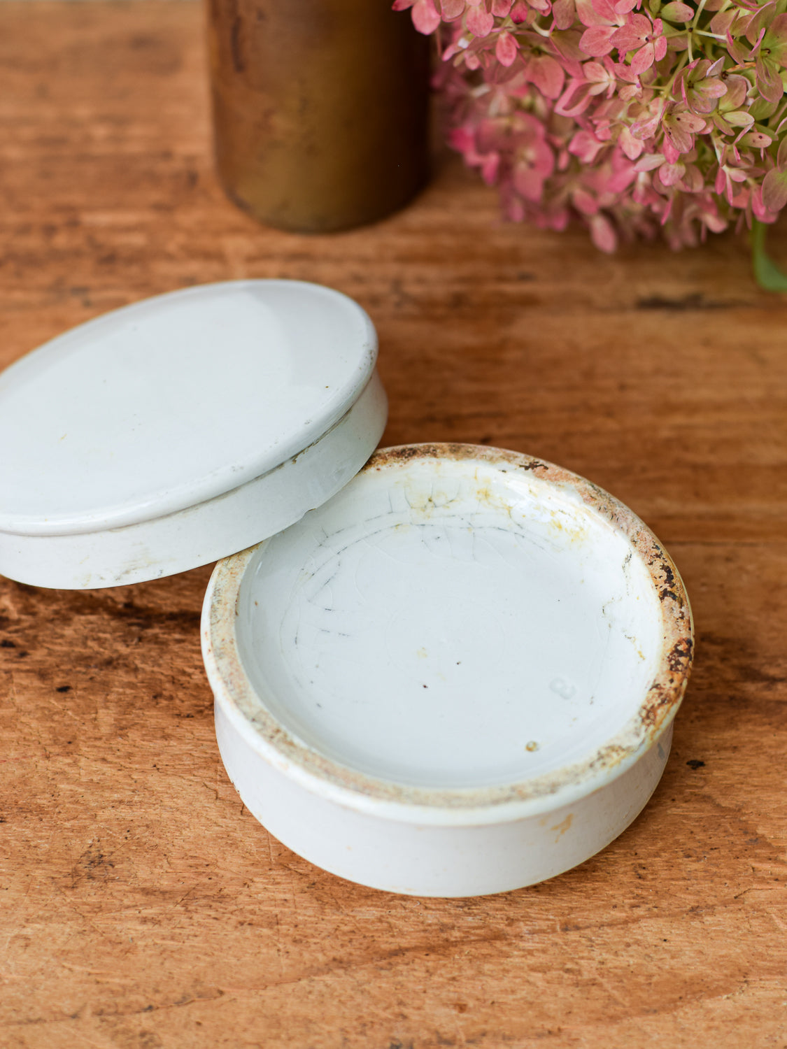 Antique English Ironstone Pots with Lids
