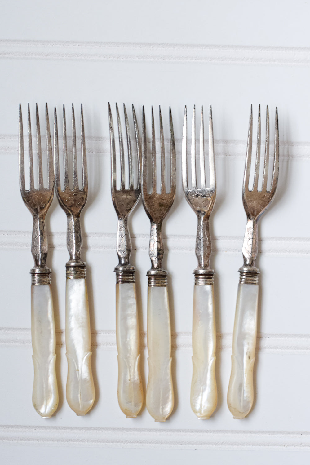 Set 6 Mother of Pearl Antique Forks