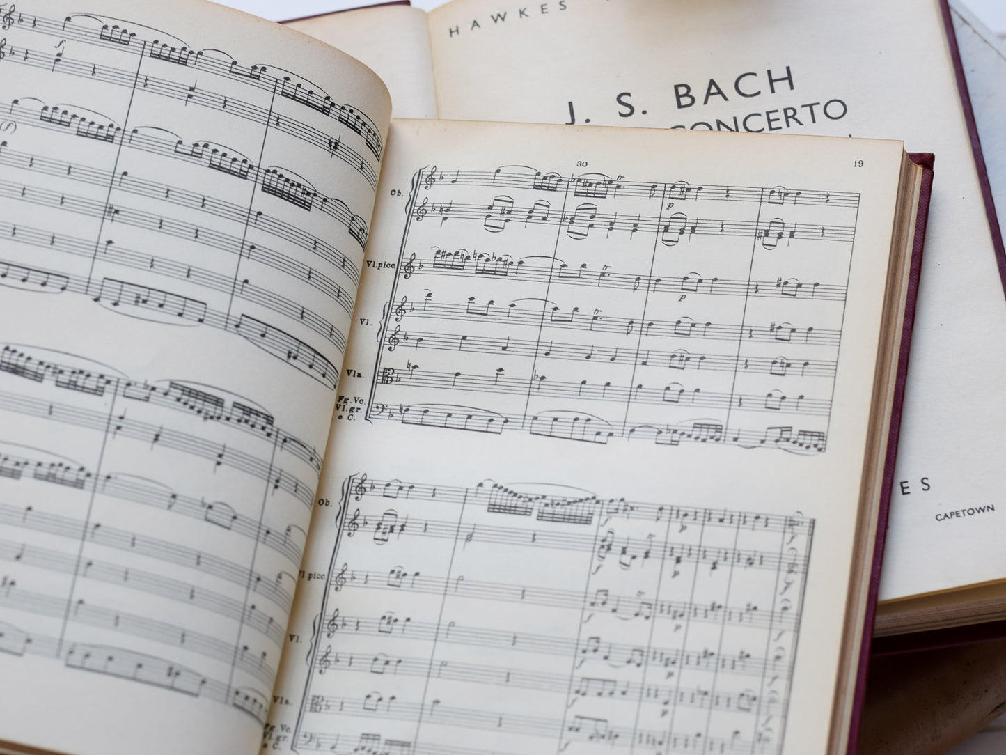 Set Antique Bach Concerto Music Books