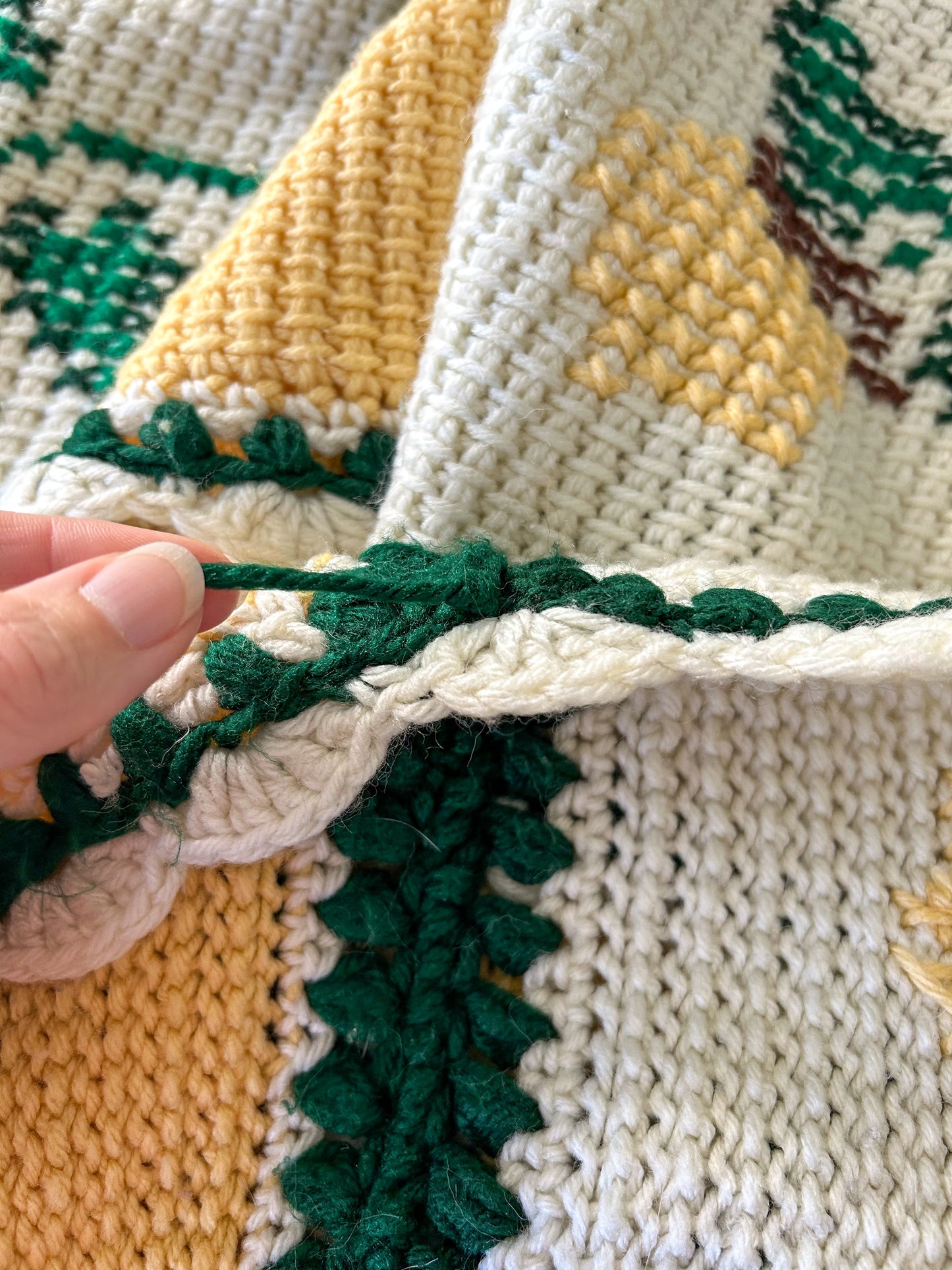 Vintage Granny Square Crochet Afghan