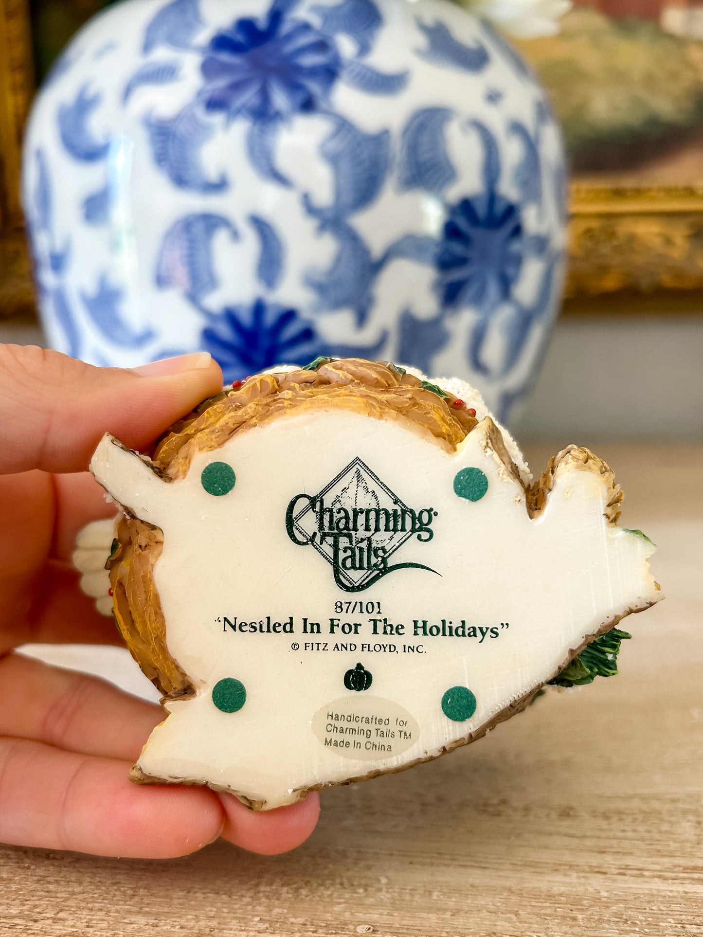 Charming Tails Figurine "Nestled in For the Holidays"