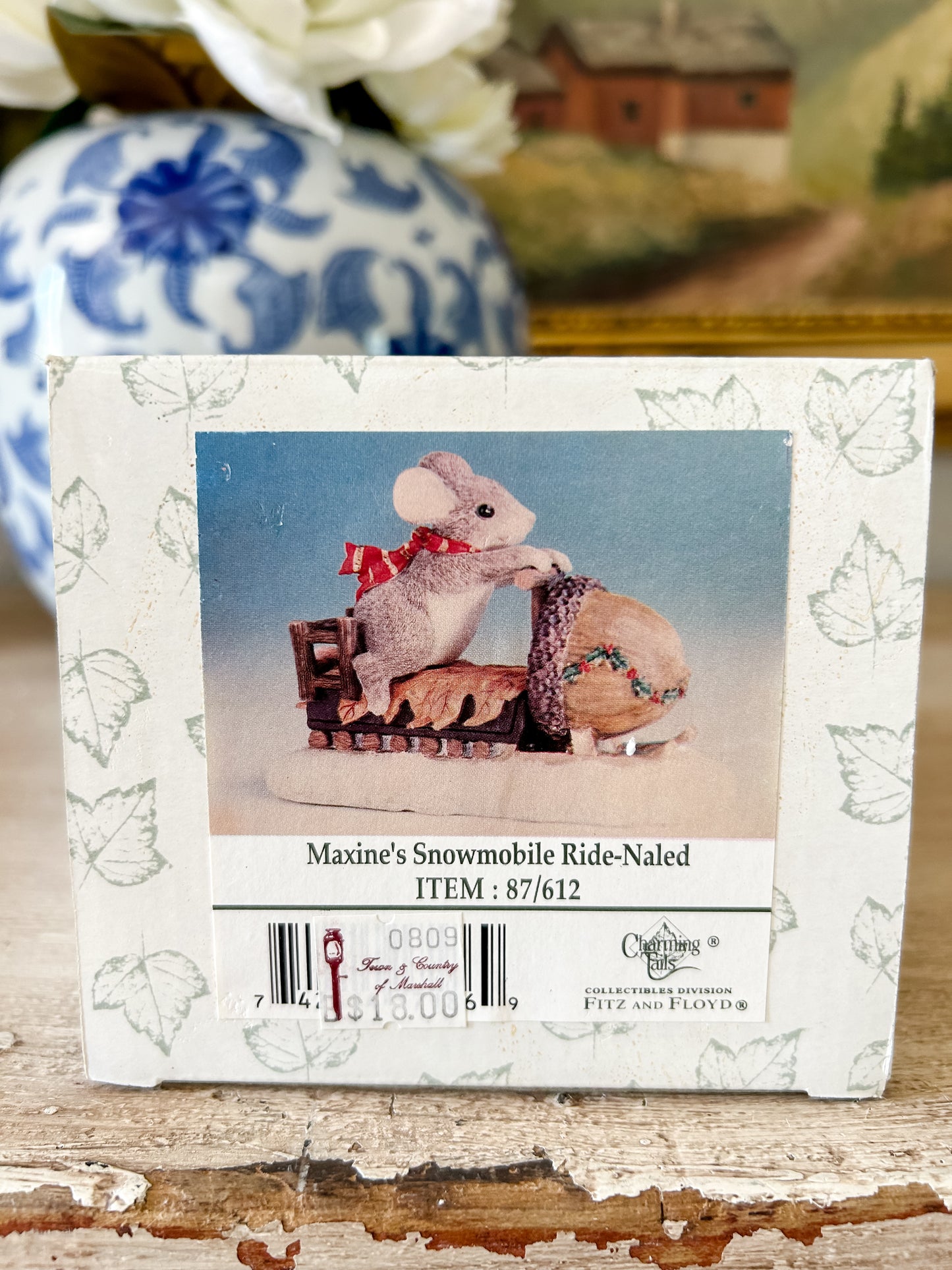 Charming Tails Figurine "Maxine's Snowmobile Ride-Naled"