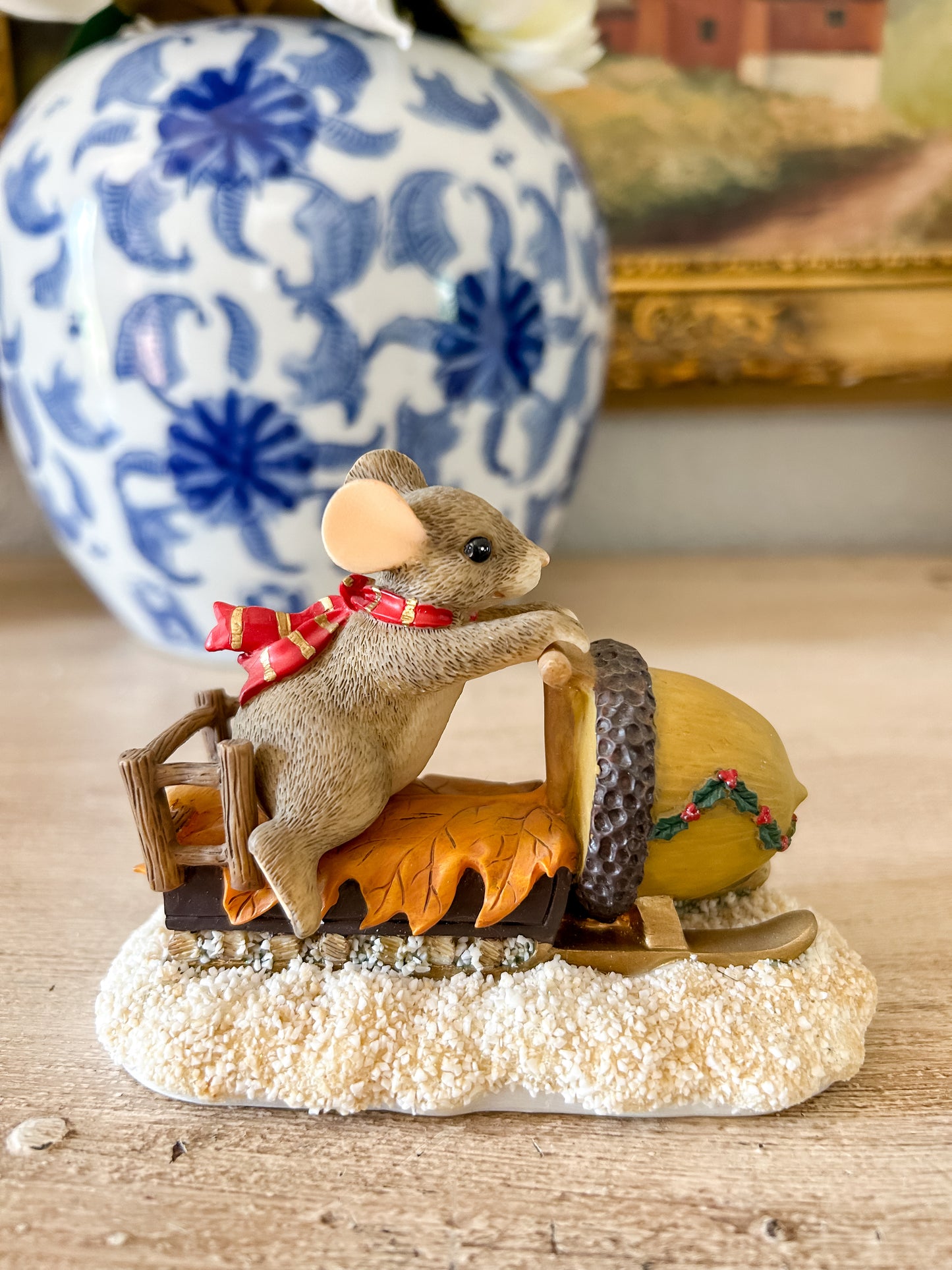 Charming Tails Figurine "Maxine's Snowmobile Ride-Naled"