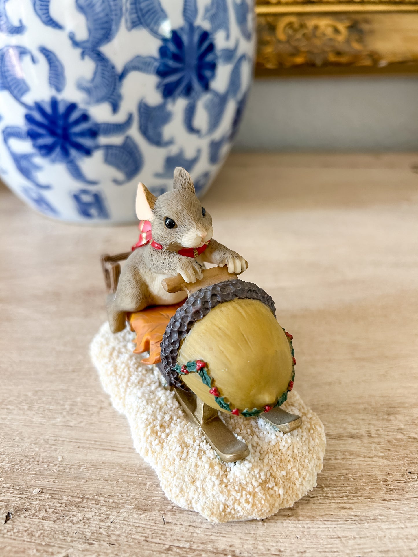 Charming Tails Figurine "Maxine's Snowmobile Ride-Naled"