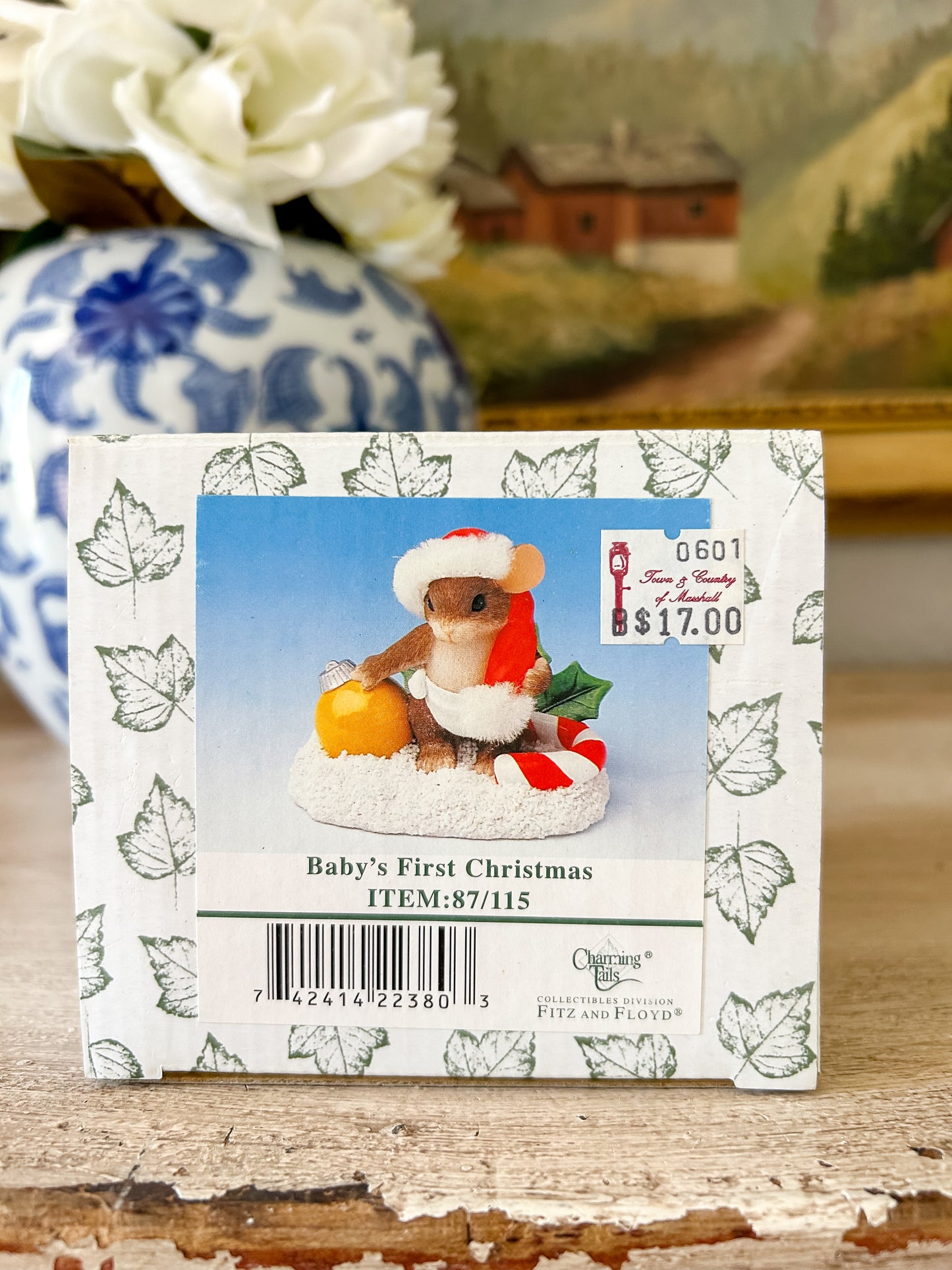 LIMITED EDITION Charming Tails Figurine "Baby's First Christmas