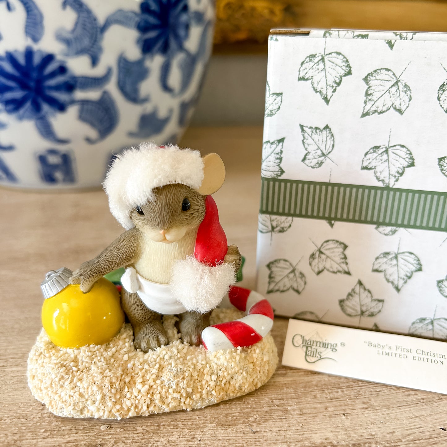 LIMITED EDITION Charming Tails Figurine "Baby's First Christmas