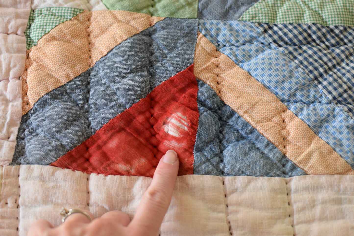 Antique Hand-Stitched Quilt