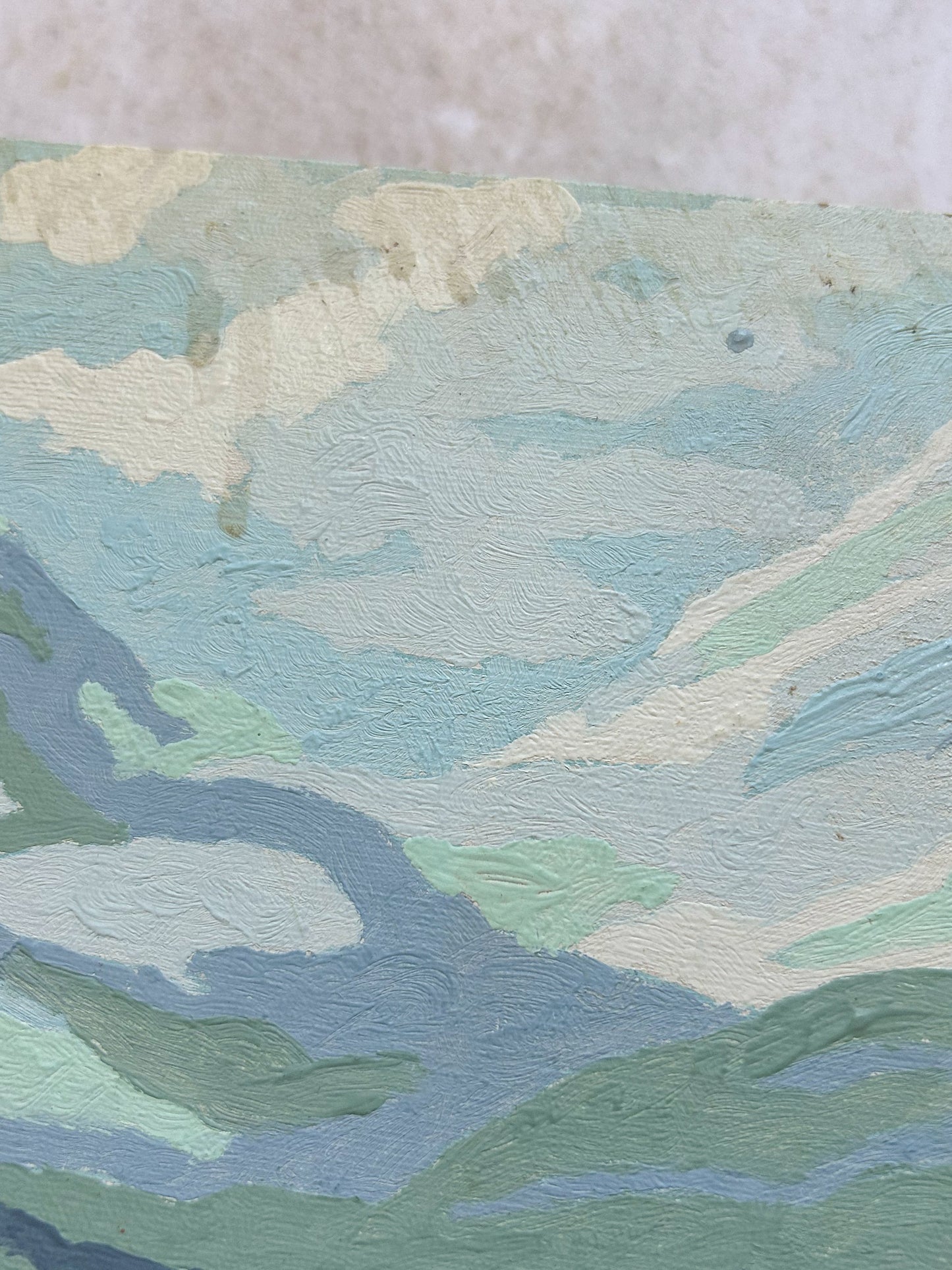 Vintage Paint by Number Mountain Scene