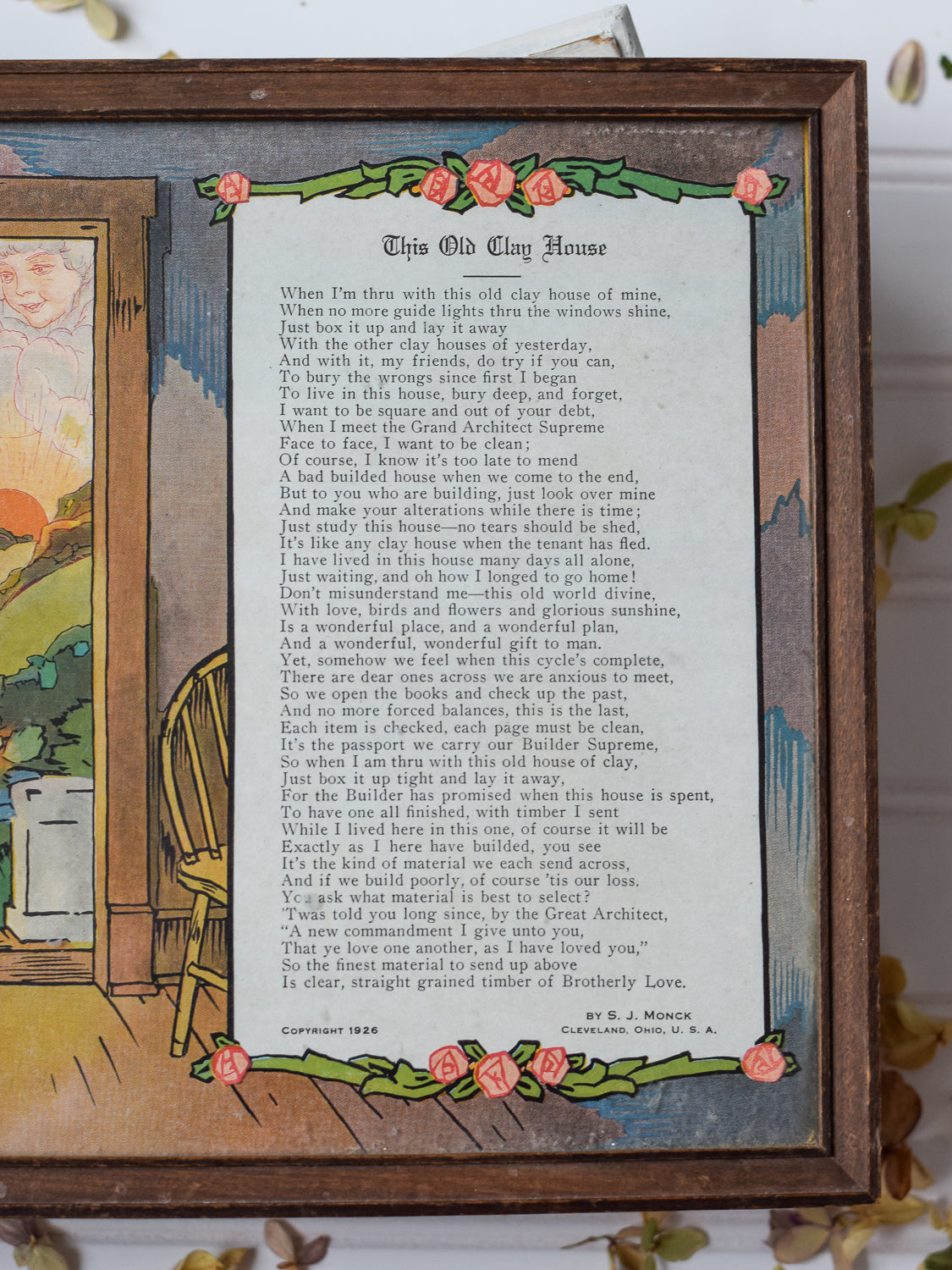 Antique "This Old Clay House" Print