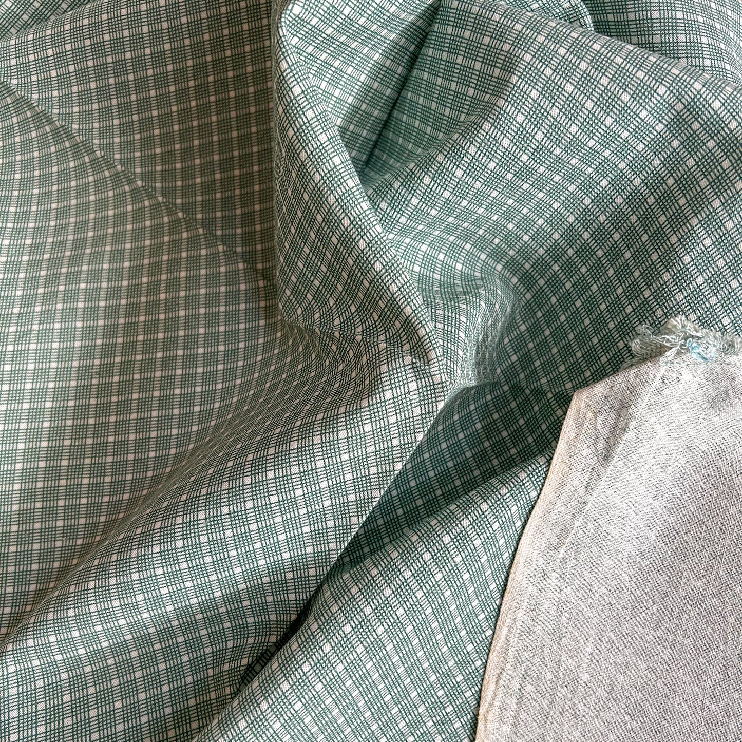 Set 3 Matching Green Geometric Vintage Feed Sacks