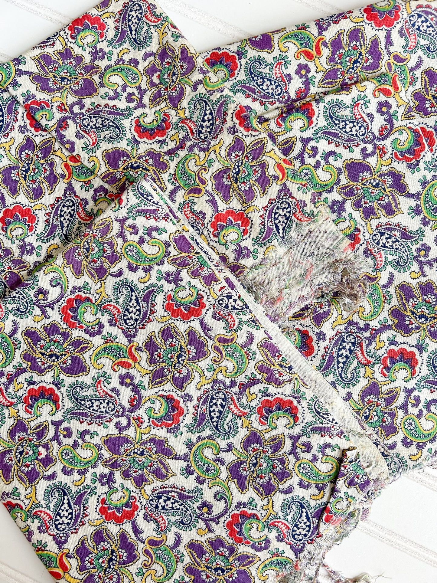 Set 4 Matching Gourgeous Purple Paisley Vintage Feed Sacks