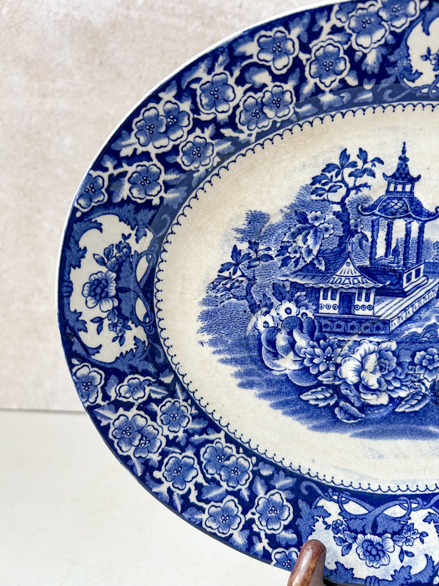 Antique Blue Willow Meat Plate