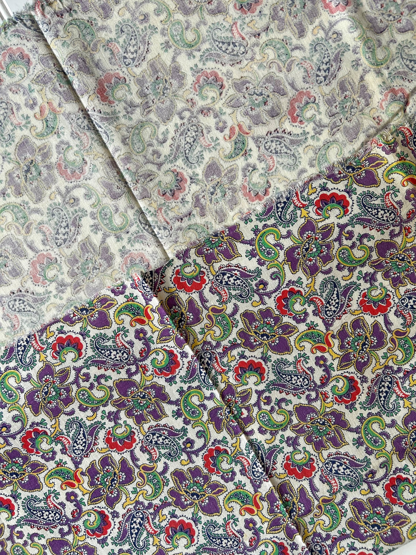 Set 4 Matching Gourgeous Purple Paisley Vintage Feed Sacks