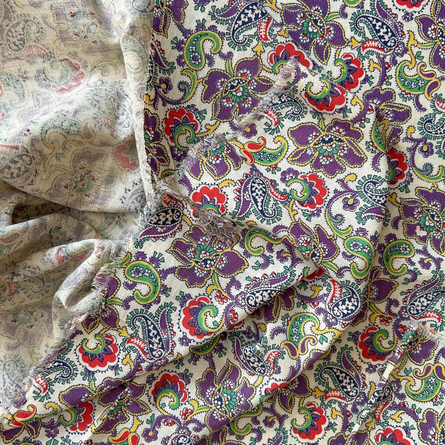 Set 4 Matching Gourgeous Purple Paisley Vintage Feed Sacks