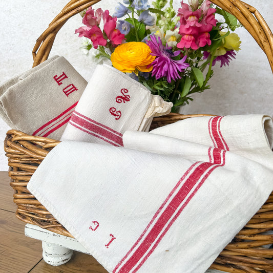 Vintage French Linen Tea Towels