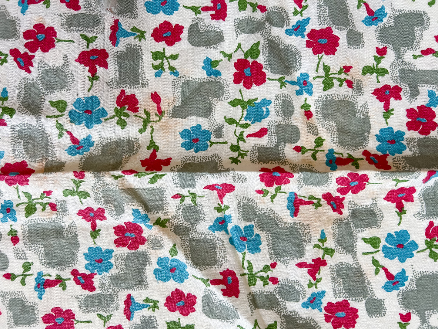 Single Geometric and Floral Print Feed Sack